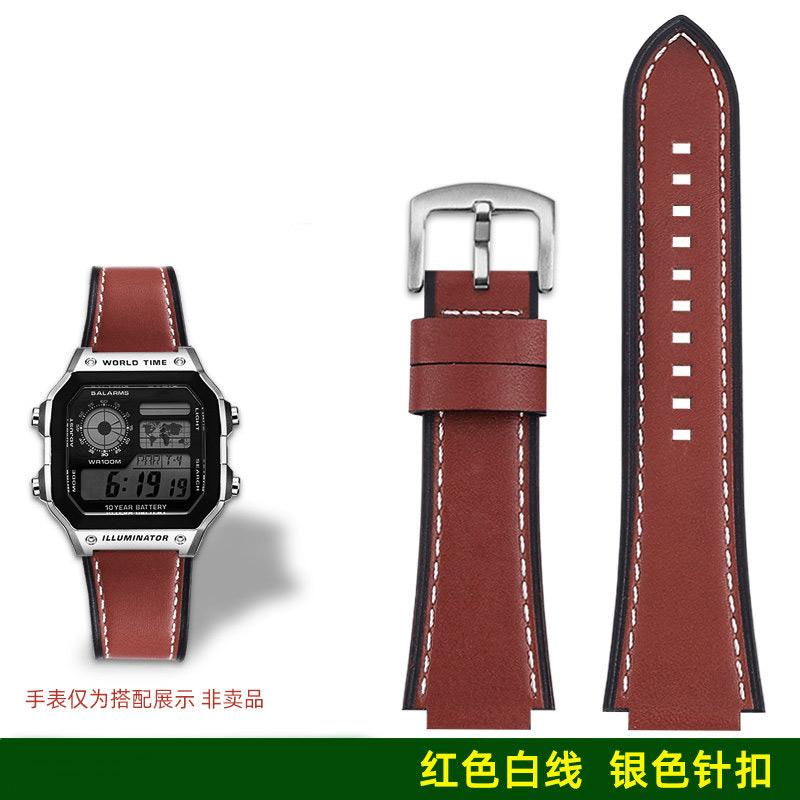 AE1200 A158 Ретро Натуральная Кожаная Ремешок Для Casio DW-H5600 A168 AE1300 Винтажный Браслет Часов Мужской Выпуклый рот Бычья кожа Браслет 18 ММ