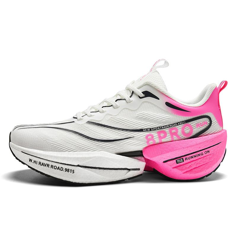 Карбоновые кроссовки для бега мужские детские красный кролик 8PRO попкорн летающая нить тканая сетка спортивная обувь резиновая и пластиковая подошва сверхлегкие утренние