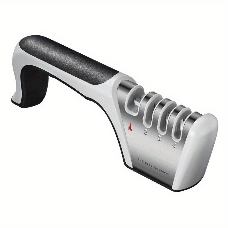 4-in-1 Sharpener Multi-purpose Household Kitchen Gadgets Tungsten Steel Grindable Scissors Tool Quick Sharpening Stone Bar