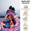 Customiz Name Personality Stitch & Lilo Blanket Soft &Warm Sofa Office Bed Travel Lunch Break Blanket, Gift Suitable All Seasons