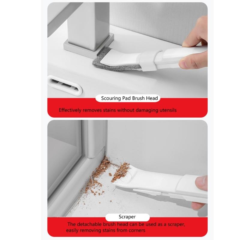 Small Space Scrubbers Crevices Brush NonAbrasive Cleaning Tool For Stubborn Grime In Tile Corner Drain Openings Tight Gaps