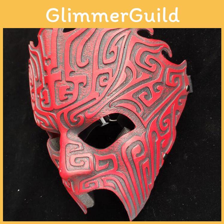 Geometric Pattern Face Mask Resin Material Halloween Cosplay Costume Mask For Parties And Festivals
