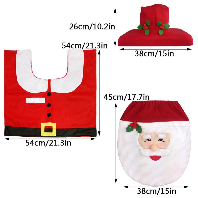 Cute Christmas Toilet Seat Covers Creative Santa Claus Bathroom Mat Xmas Supplies for Home New Year Navidad Gift Decoration