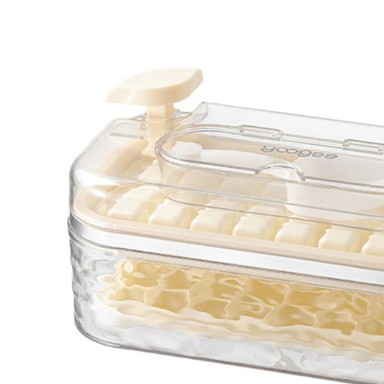 Лоток для льда с крышкой и контейнером для предотвращения запахов 32 решетки Лотки для кубиков льда Легкосъемный льдогенератор нажимного типа для морозильной камеры Виски Коктейль Кофе Чай