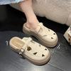 Hollow Slippers Female Summer Wear New Muffin Thick Soled Rubber Shoes Sandals Casual Style