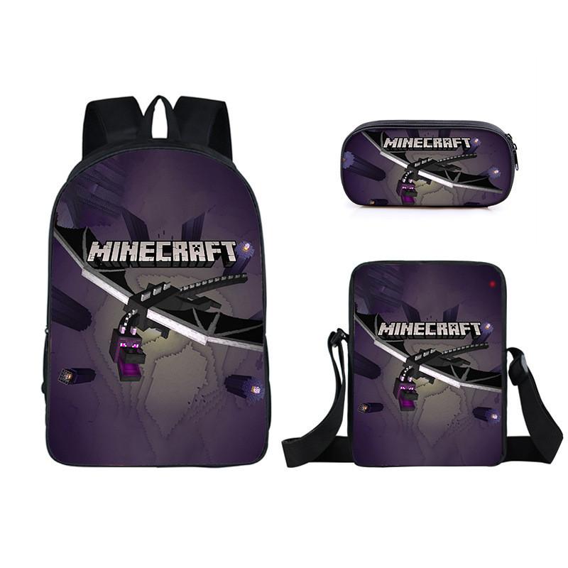 Minecraft Cartoon Game Character Printed Children Large Backpack Capacity