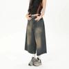 Baggy Jeans for Women Calf-Length Pants Vintage Loose Jeans Y2k Streetwear Oversize Shorts Denim Pants Fashion Trouser Summer