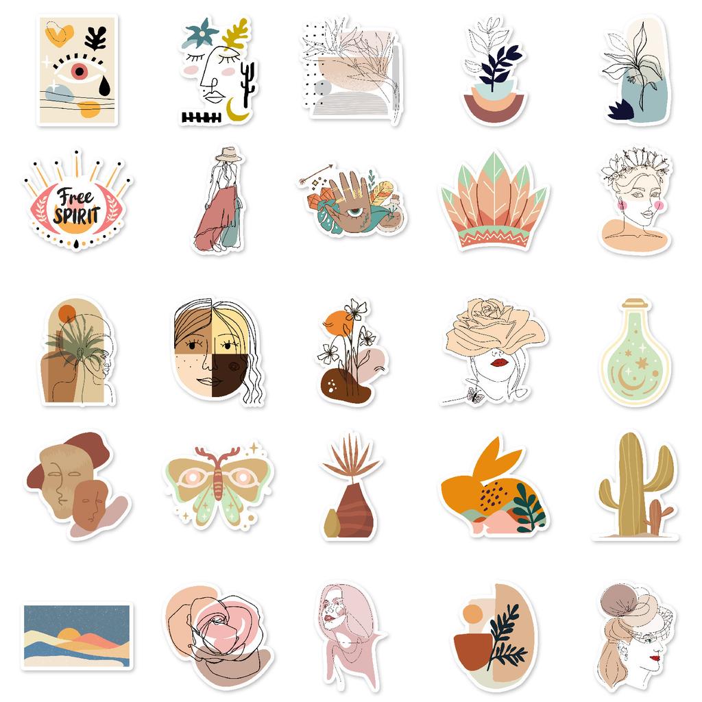 50 Pictures of Posilla-style Beauty Plants and Flowers Mix and Match Fresh Creative Stickers DIY Handbook