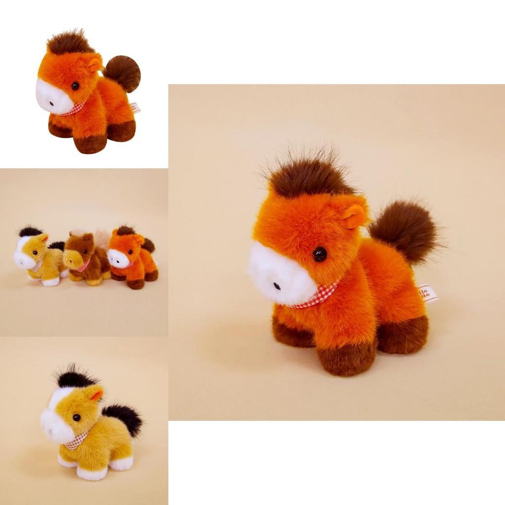 Милый клетчатый шарф Пони Плюшевая игрушка Кукла Настольное украшение Орнамент Для детей и Детский подарок