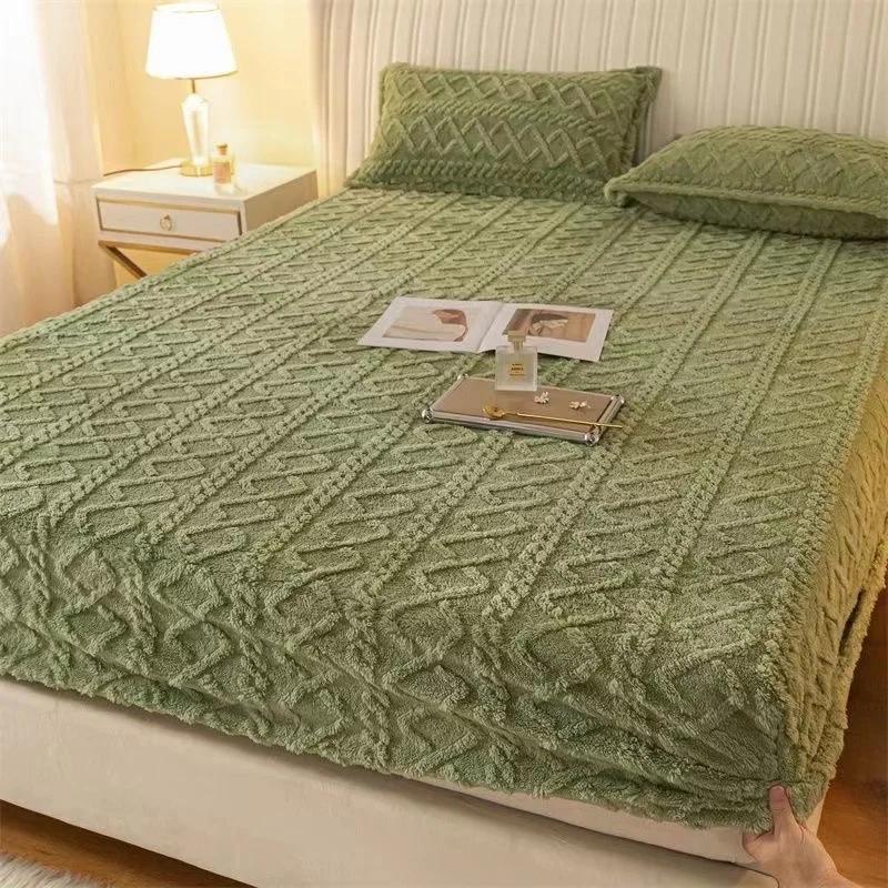 150x200/180x200/200x220 см Коралловая бархатная простыня Покрывало молочный бархатный защитный чехол для матраса Зимнее плюшевое изоляционное покрывало