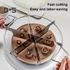 Pancake Cutter Stainless Steel Pie Slicer Rust Proof Cake Divider with Side Handle 6 Grids Pie Cutter Press for Baking