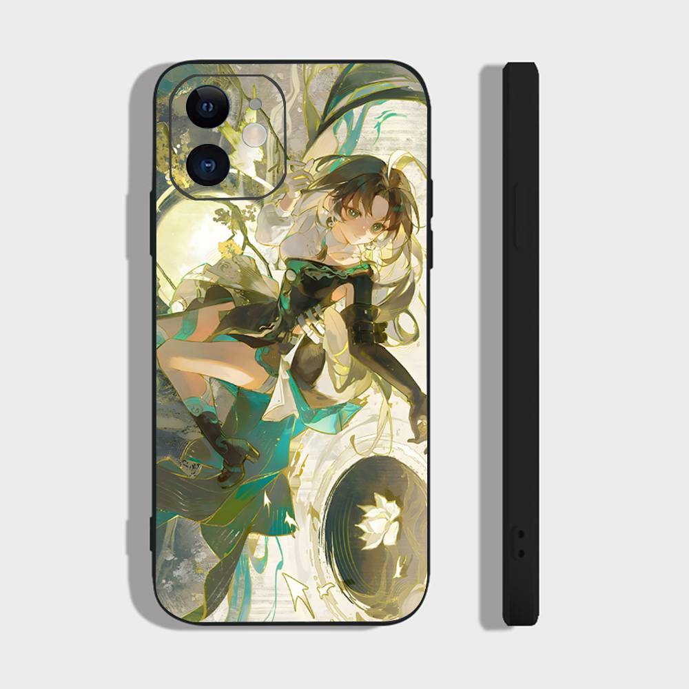 Чехол для телефона Jianxin Anime Game W-Wuthering Waves Для IPhone 17 Air 16 15 14 13 Pro Max 11 12 Черный силиконовый чехол