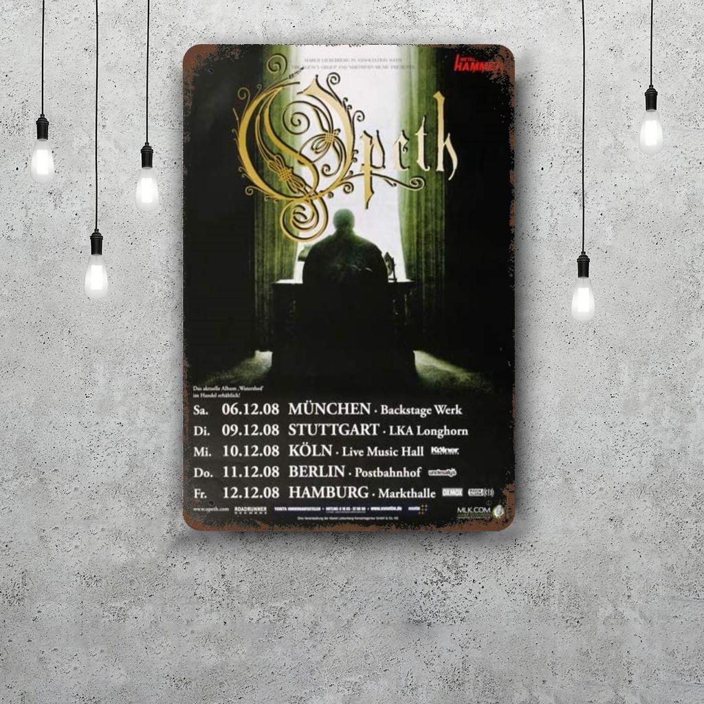 Opeth Vintage Metal Tin Signs Posters Decor Retro Metal Plaque Wall Art Decor for Garage Bar