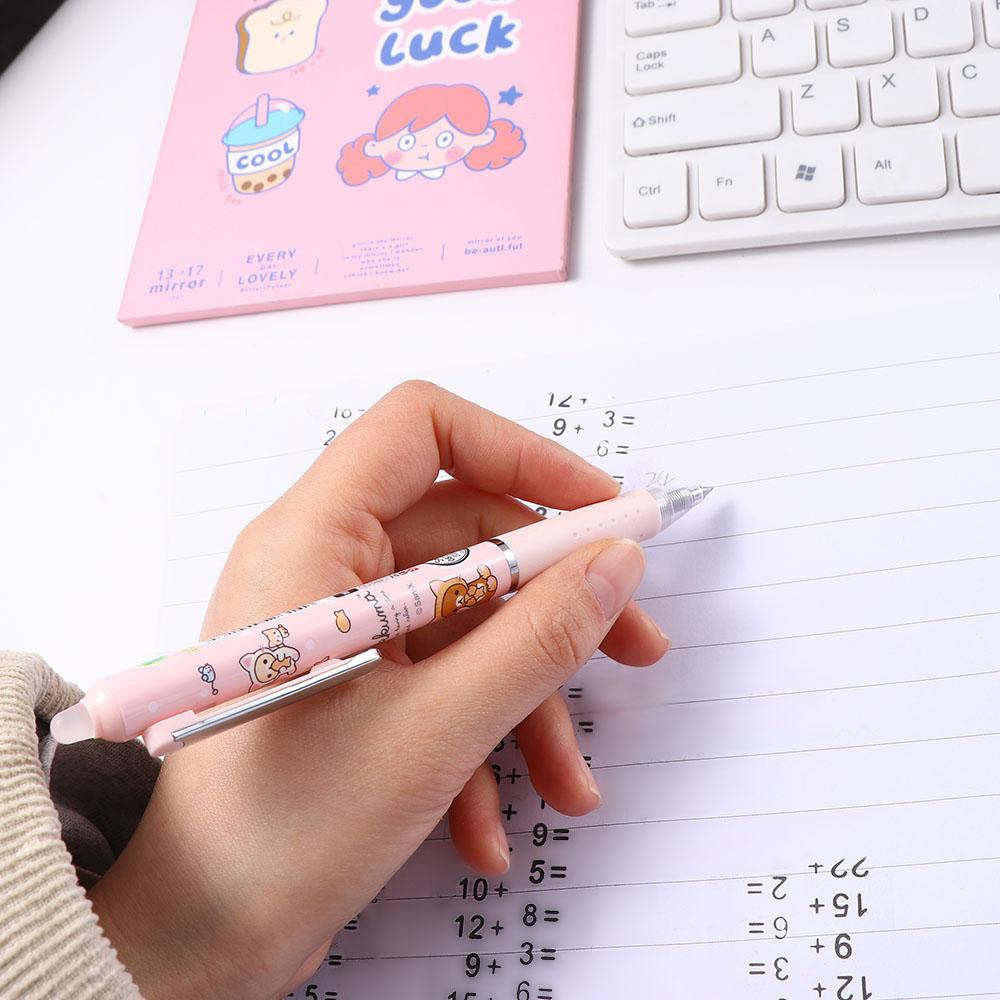 School Supply Kawaii Kids Gift Bear 0.5mm Black Erasable Pen Press Pen Gel Pen Ink Gel Pen