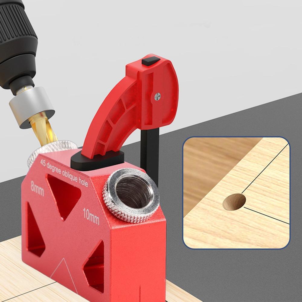 Aluminum Alloy Drill Guide Positioner 9.5mm Drill Bits Hole Locator Jig Woodworking