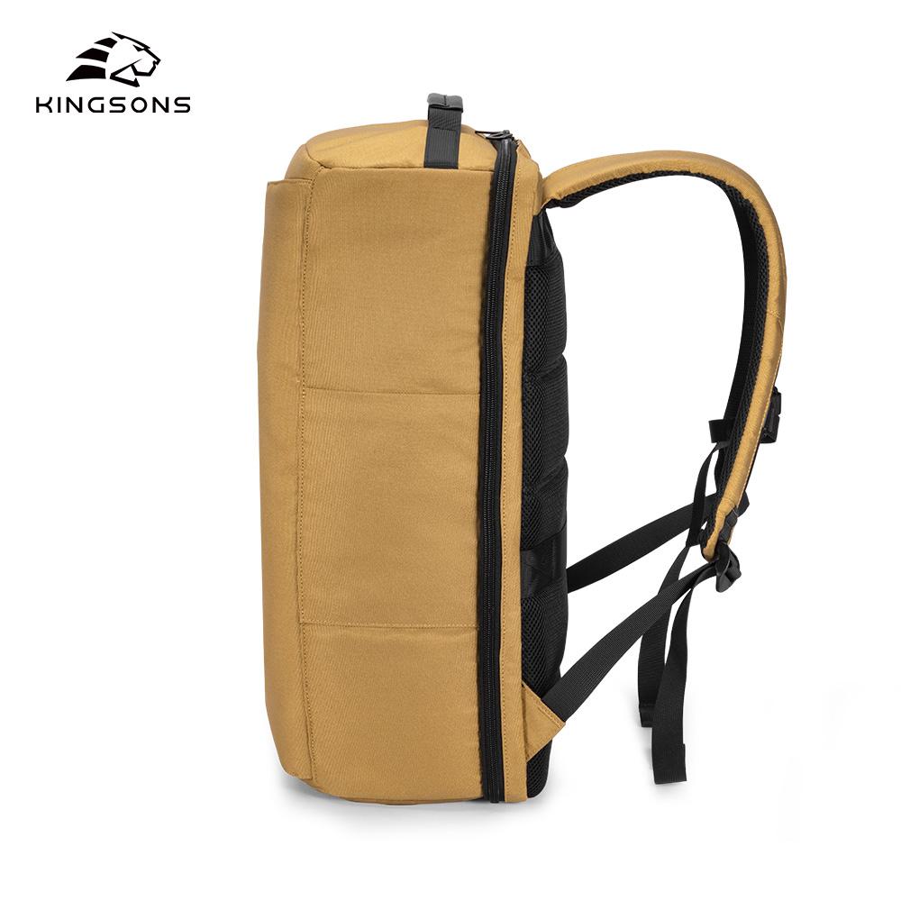 Men Women Backpack Kingsons For 17 Inch Laptop 2025 New Recycled Polyester 32 L Large Capacity 180° Open Waterproof Travel Backpack Khaki K10218R