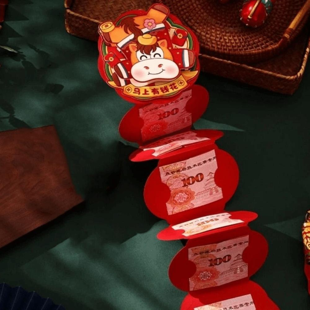 3D Rotating Horse Year Red Envelope Folding 2026 Red Pocket Gift Bag Hongbao  Festival Supplies