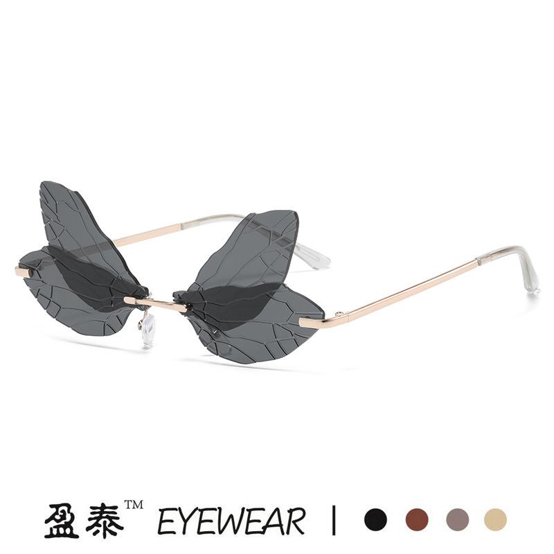 Personalized dragonfly wings sunglasses female prom catwalk exaggerated gradual change color sunglasses cross-border ins Internet celebrity glasses