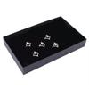 Window Velvet Fine Earring Case 36 Slots Jewelry Cufflinks Holder Ring Box Organizer Storage Tray