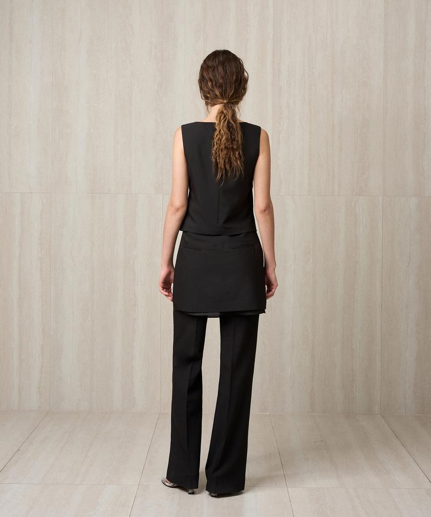 RE RHEE Tailored Skirted Trousers Black