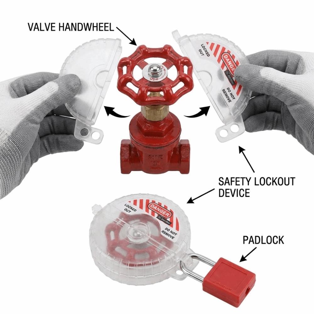 Sturdy PC Material Gate Valve Lock Integrated Design Transparent Lock Cover Equipment Maintenance