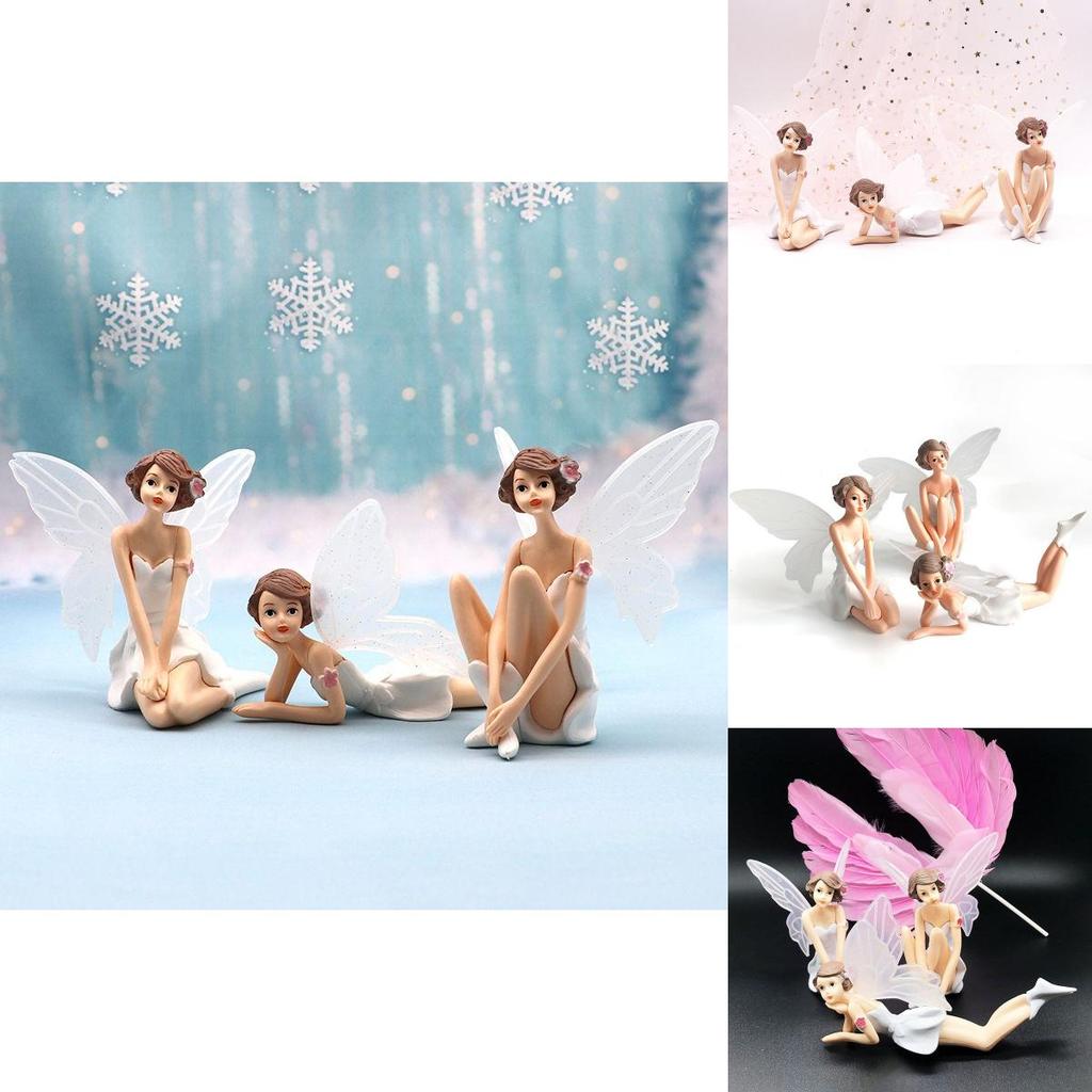 Очаровательные миниатюрные фигурки цветочных фей с нежными крыльями для украшения кукольного домика
