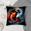 Koi YinYang Pillow Case Square DoubleSided Printing Sofa Cushion Cover Pillowcase Bedroom Bedside