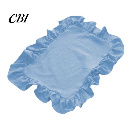 Retro Style Table Linens Placemat with Ruffle Edge, Heat Resistant Mat, Rectangular Boho Chic Decor Fabric Coaster for Home Party Dining Decorative