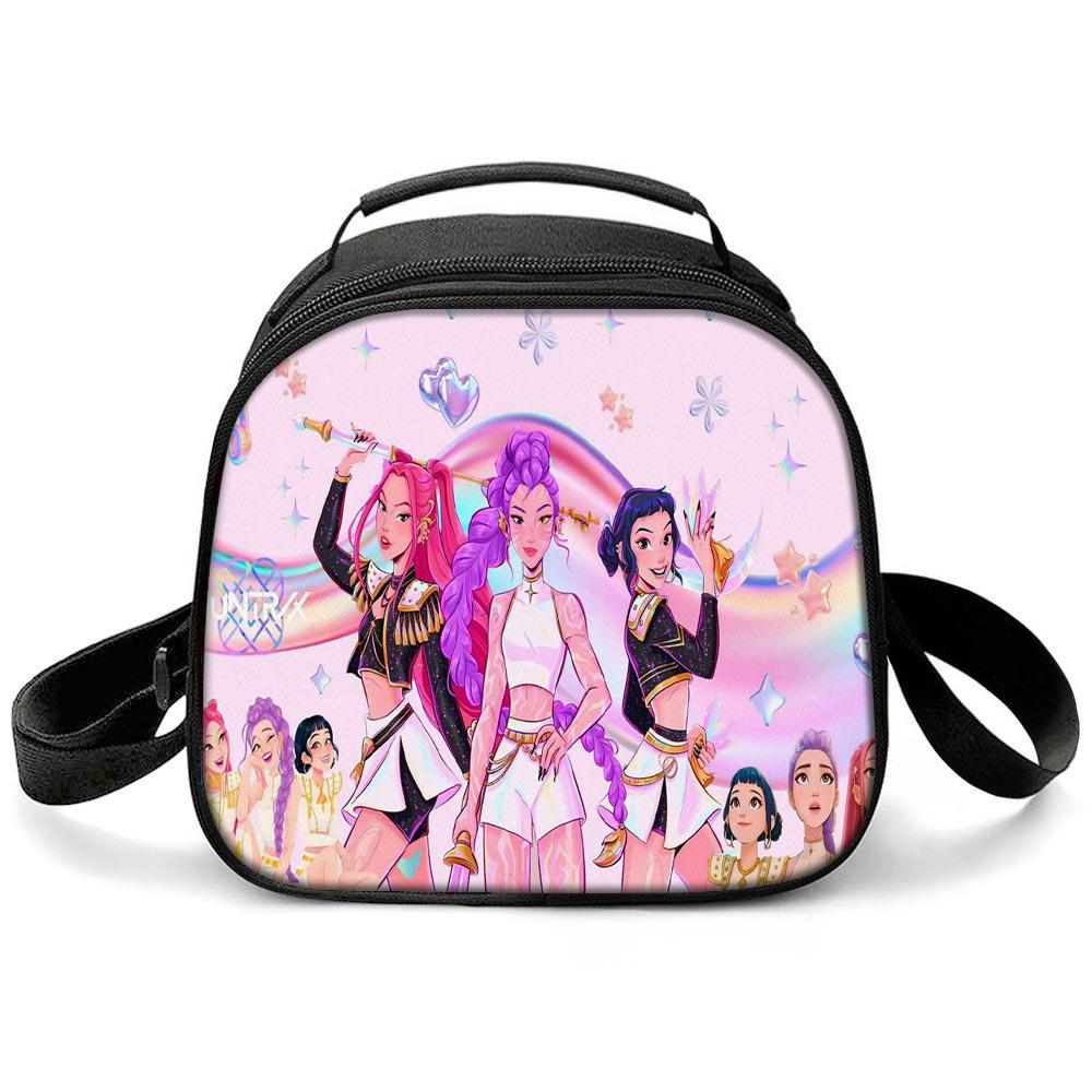 KPOP Охотники на ведьм с принтом мультфильма студенческая теплая сумка для ланча сумка-мессенджер