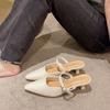 2025 Spring Summer New Baotou Half Slippers High-heeled Shoes Fashion Shallow Mouth Elegant Mules Solid Color Slipper Sandals