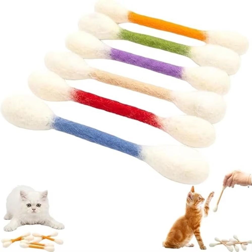 6PCS Felt Giant Swabs Cat Toy Soft Interactive Kick Stick Creative Kitten Toy Cat Lovers