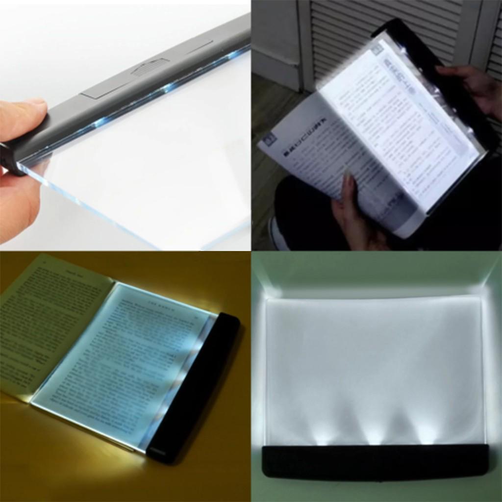 LED Light Wedge Eyes Protect Panel Book Reading Lamp Paperback Night Vision