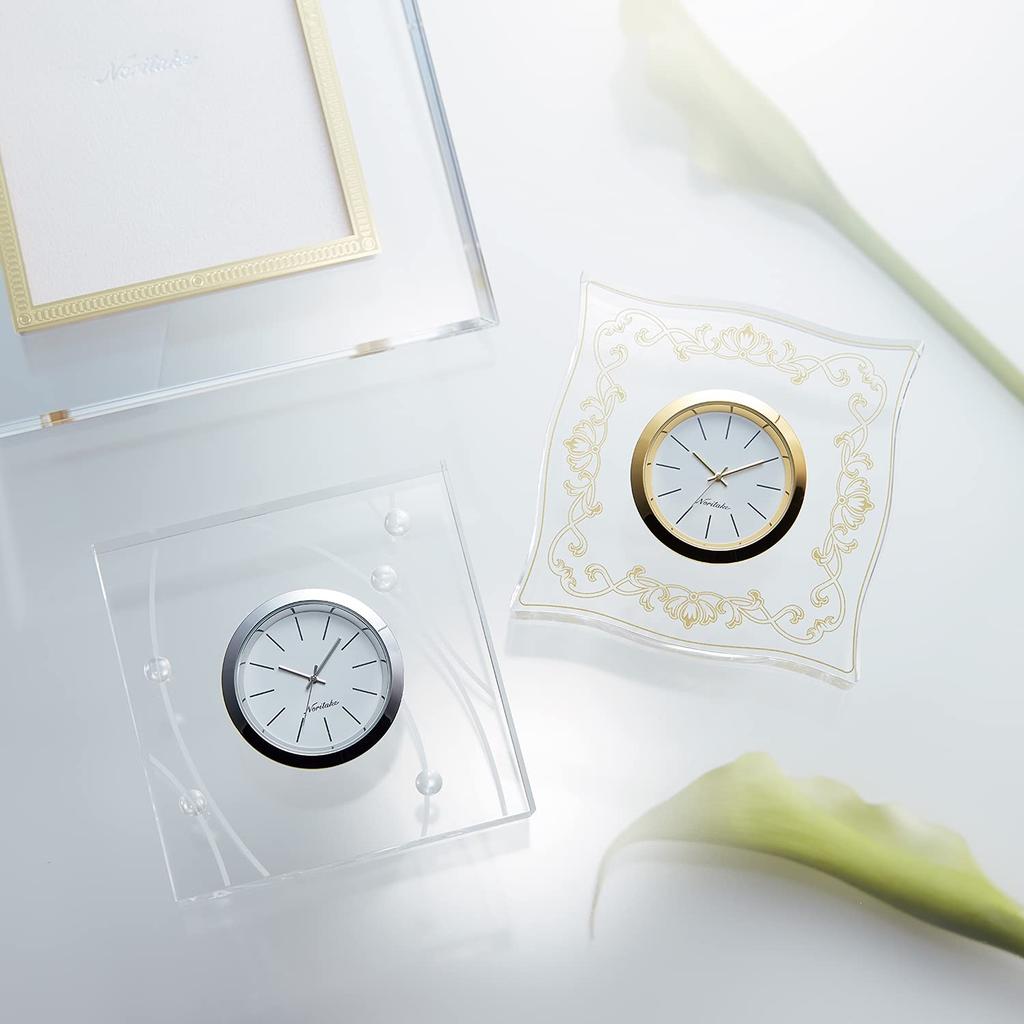 Noritake Настольные часы Высота Ширина Глубина Хэмпшир Золото 1 штука Золотой акрил прибл.. 9 см, примерно. 9 см, примерно. 2,5 см AC-CL/MC03