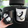 Cartoon Panda Car Trash Bin Can Cute Garbage Storage Bucket for Back Seat Headrest