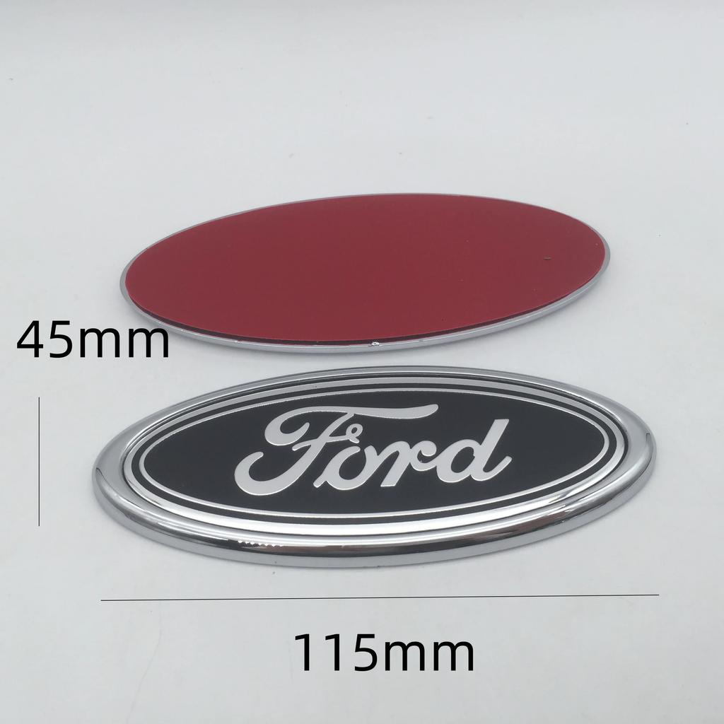 Автомобильная наклейка Ford 1 шт. 3D для Ford черная 115 мм 150 мм Значок-эмблема на капот автомобиля Передний капот Значок-наклейка на задний бампер Багажник
