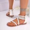 Модные женские повседневные сандалии Новые летние универсальные модные римские туфли Удобные на плоской подошве Пляжная обувь для отпуска Sandalias Mujer