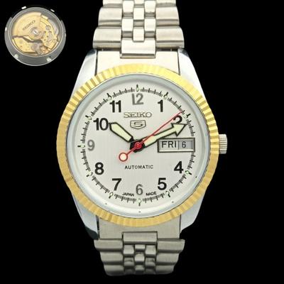 Б/У SEIKO 5 АВТОМАТИЧЕСКИЕ ЯПОНСКИЕ МУЖСКИЕ РЕДКИЕ ЗОЛОТЫЕ ЧАСЫ С МЕХАНИЗМОМ 575b-a305053-2
