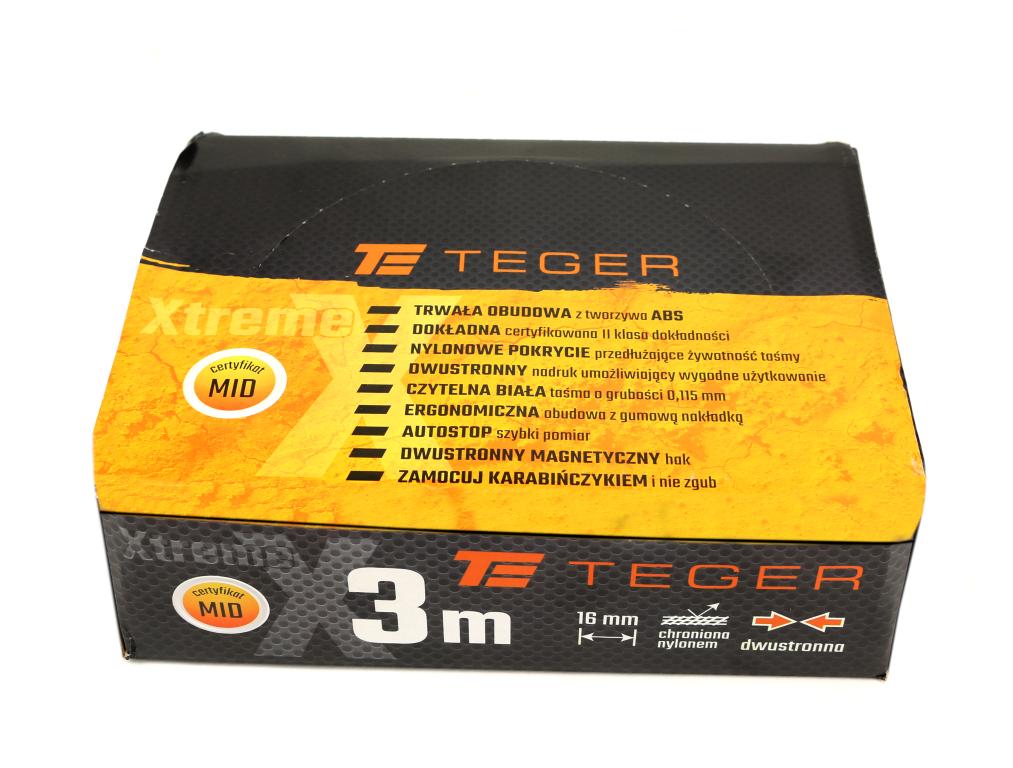 Double-sided steel tape measure, 3m, 16mm, TEGER