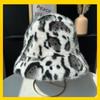 Retro Leopard Print Fisherman's Hat Leopard Print Autumn Winter Warm Hat  for Daily Wear