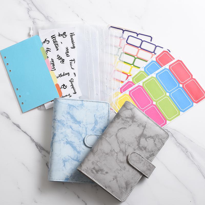 A5 A6 White Black Color Marble Binder DIY Binder Only Cover Diary Agenda Planner Paper Cover School Stationery
