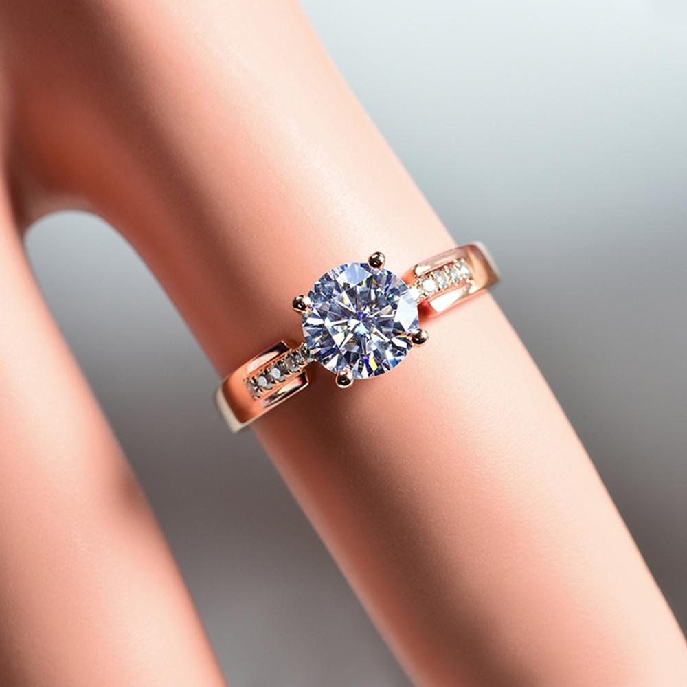 Huitan Newly Designed Wedding Bands Women's Ring with AAA Cubic Zirconia Simple and Classic Proposal Engagement Eternity Jewelry