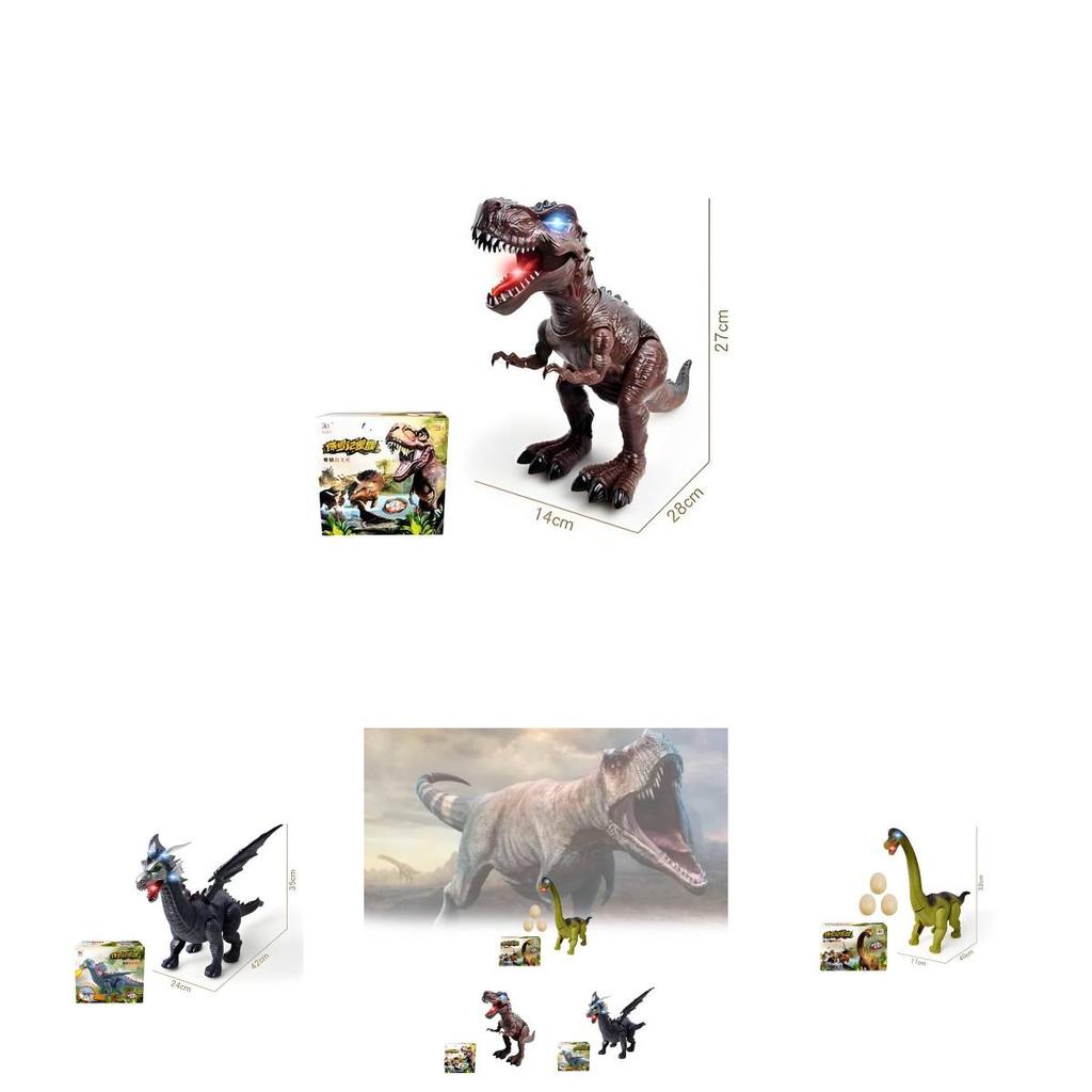 Игрушка-симулятор динозавра со световыми эффектами и сенсорным развитием для детей