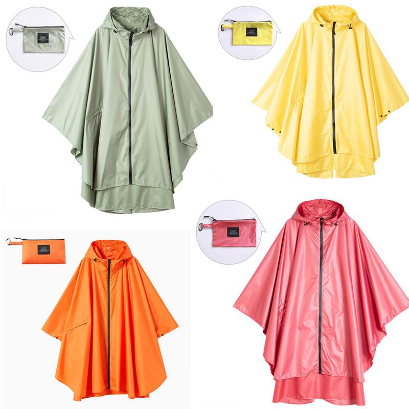 Solid Color Long Raincoats Women Waterproof Rain Coat Men Travel Hooded Beam Port Rain Poncho for Fishing Camping Jacket