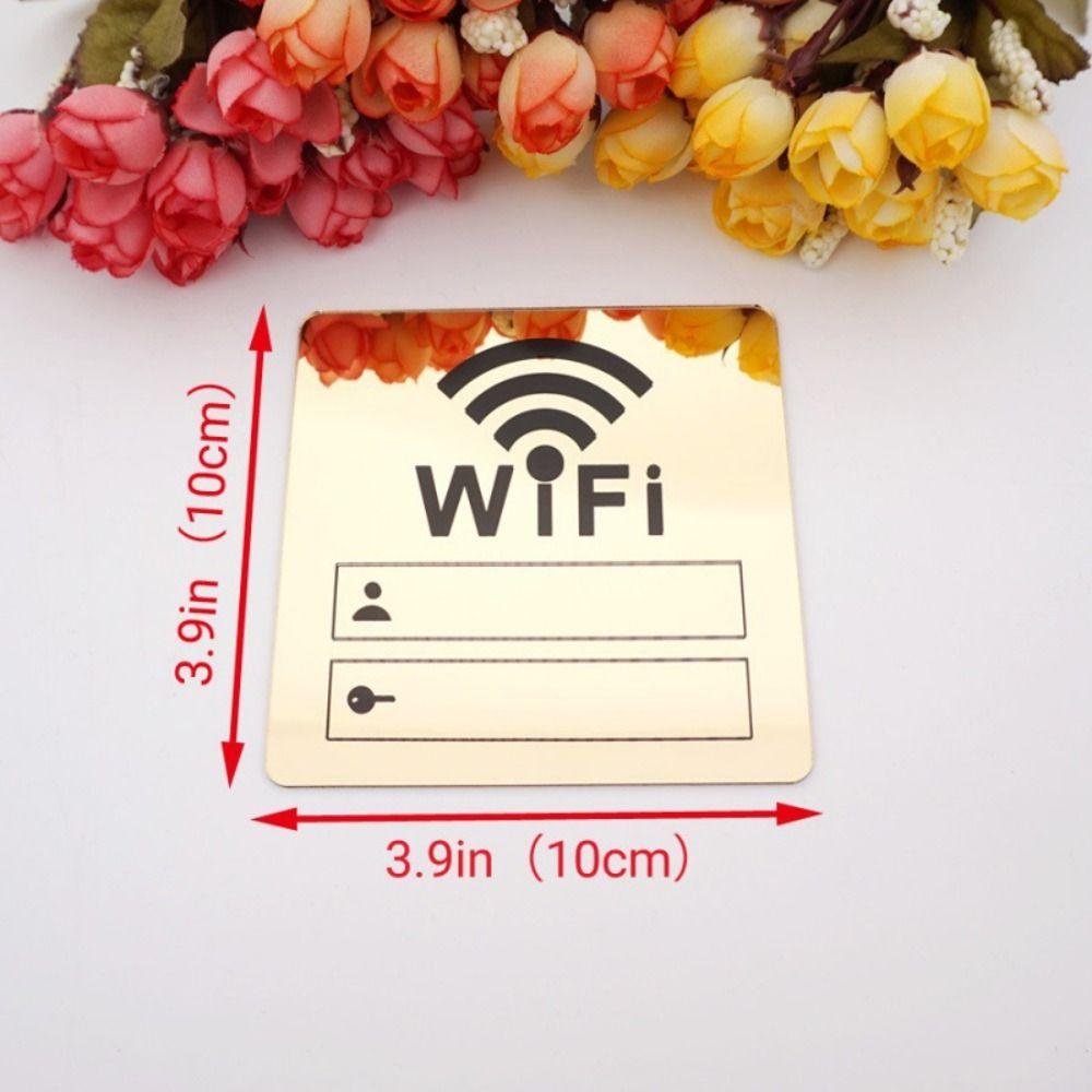 Self Adhesive WIFI Sign 3D Handwriting Account and Password Wifi Notice Board Wall Sticker