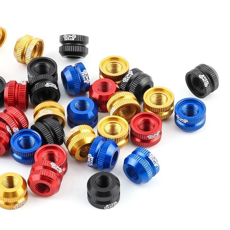 1/2Pcs Bike Vacuum Tire Presta Valve Nuts & Caps, Safe Bicycle Inner Tube Valve Protector Caps