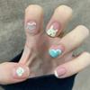 Artificial Nails Sweetheart Milk Blue Bunny Manicure Wearable Manicure Removable Manicure Patches