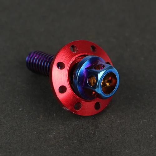 Motorcycle Electric Car Modified Fender Screw Flat Fork Stainless Steel Color Screw M6 Outer Hexagon Flange Cap Pad