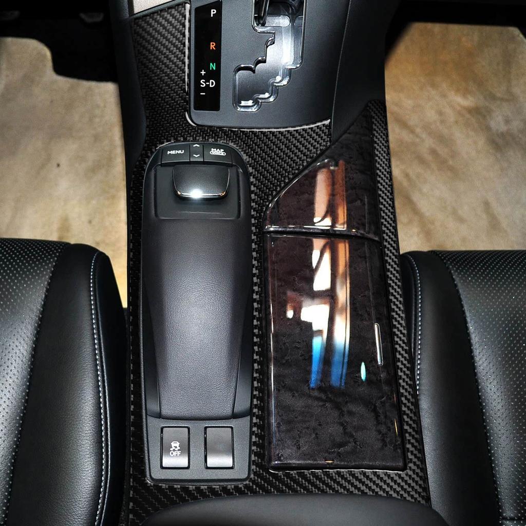 For Lexus RX350 RX450h 2010-2015 Carbon Fiber Center Gear Shift Water Cup Holder Frame Decorative Cover Car Accessories Sticker
