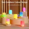 LED Touch Lamp with Dimmable RGB Colour Wood Grain Table Lamp Timing Function USB Rechargeable Night Light for Bedroom Kids Deco