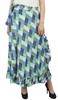 Multicolour Check Printed Women's Self Belt Cotton Ruffled Wrap Skirt